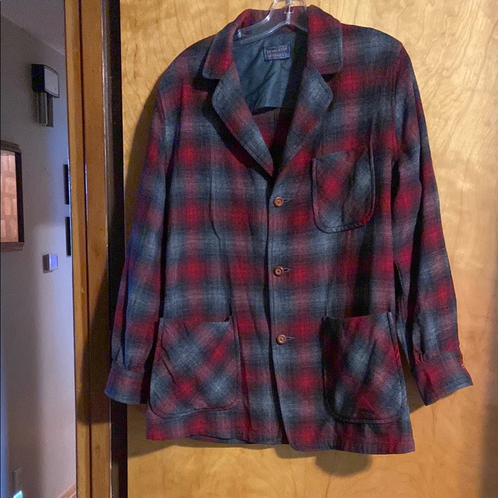 Pendleton Red and Blue Plaid Lightweight Jacket vintage